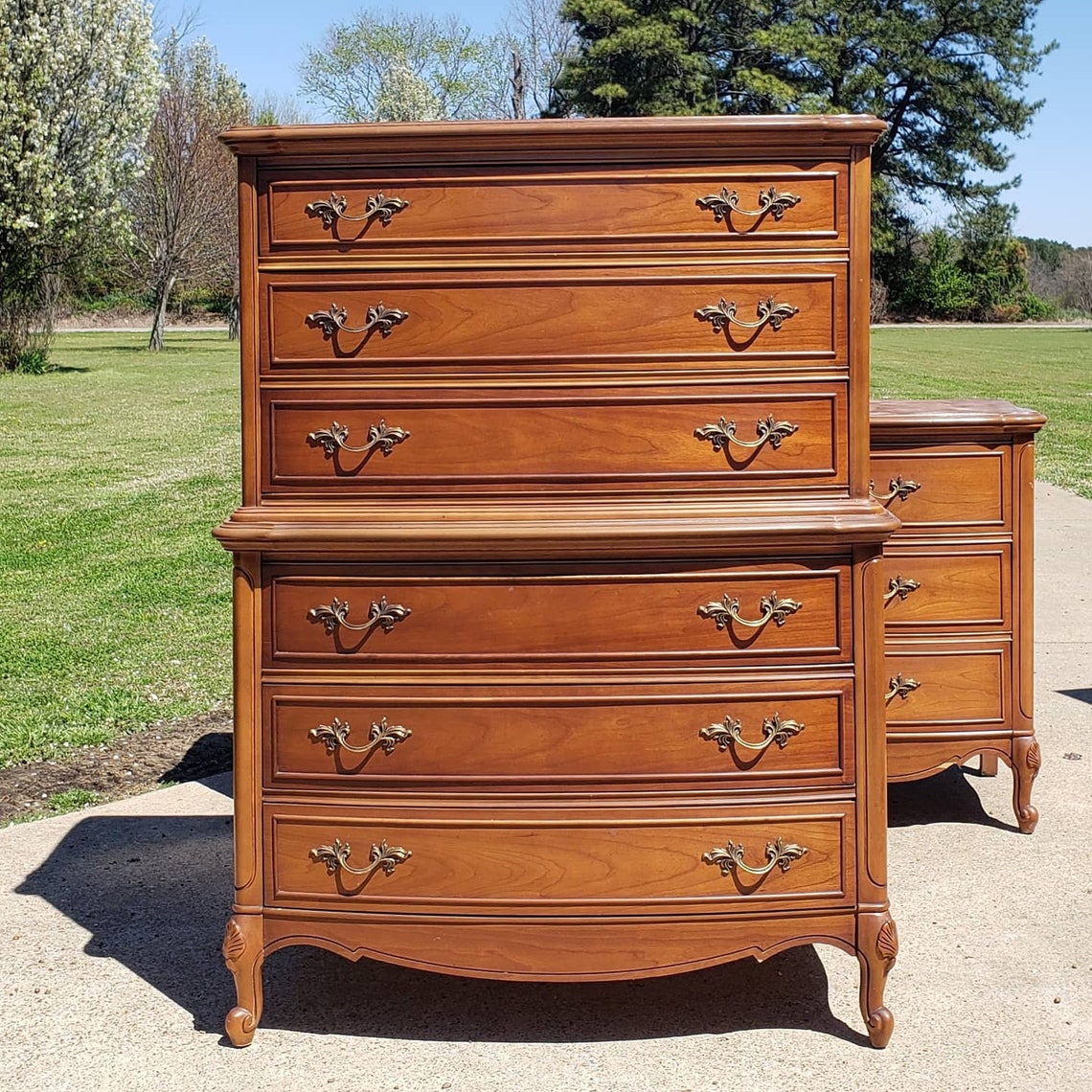 French Provincial Dresser. French Country Dresser. Bedroom Furniture. Painted Refinished ...