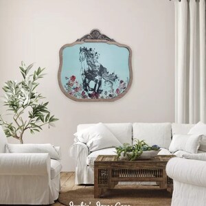 Colgante de pared. Imagen de caballo. Marco de roble. Marco de | Etsy