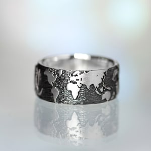 Ring Weltkarte - Ring mit Tieren - Känguru Ring - Ring viele Tiere - Elefanten Ring - Giraffen Ring - handgemachter Vogel Ring