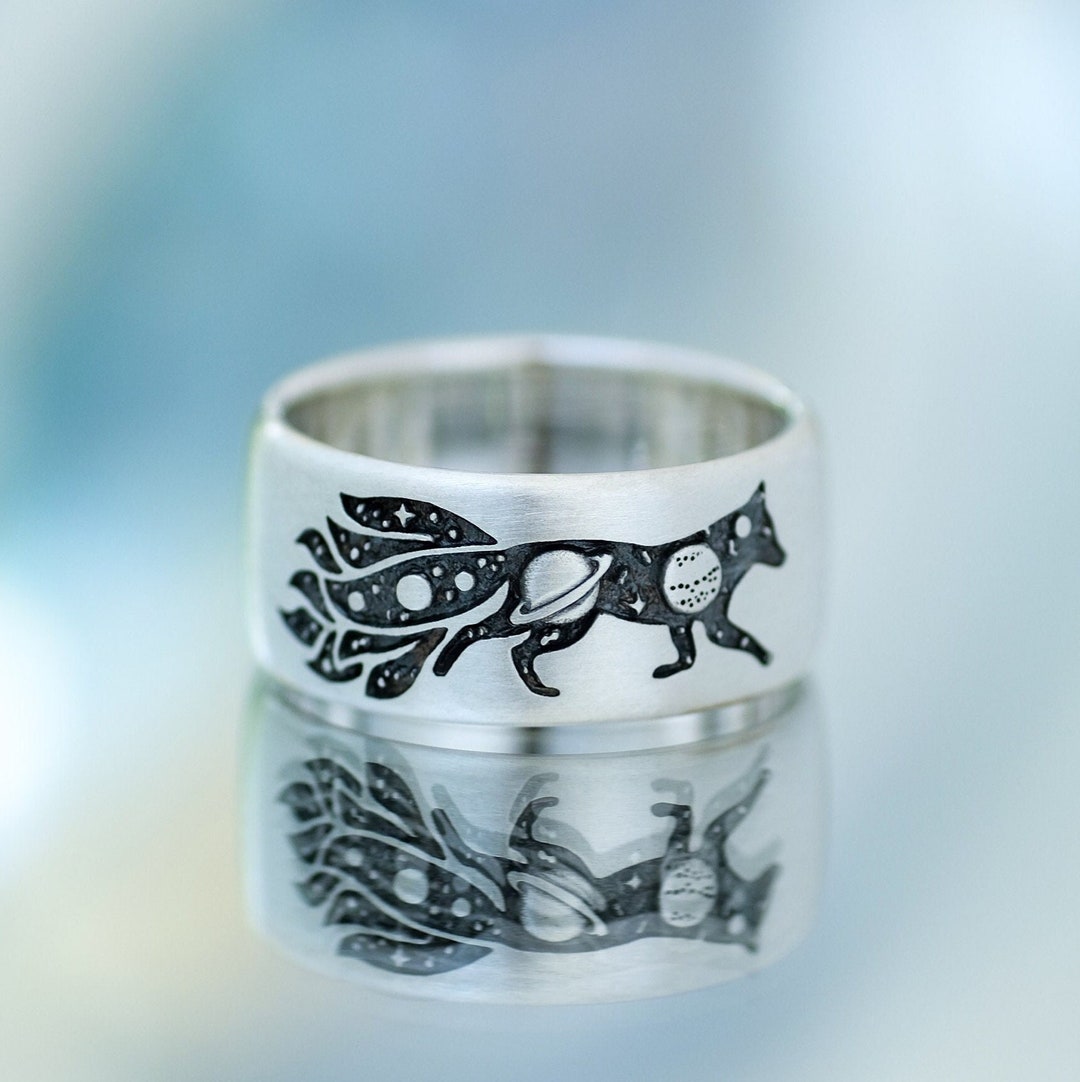 Handmade Sterling Silver Kitsune Ring - Nine-tailed Space Fox - Etsy