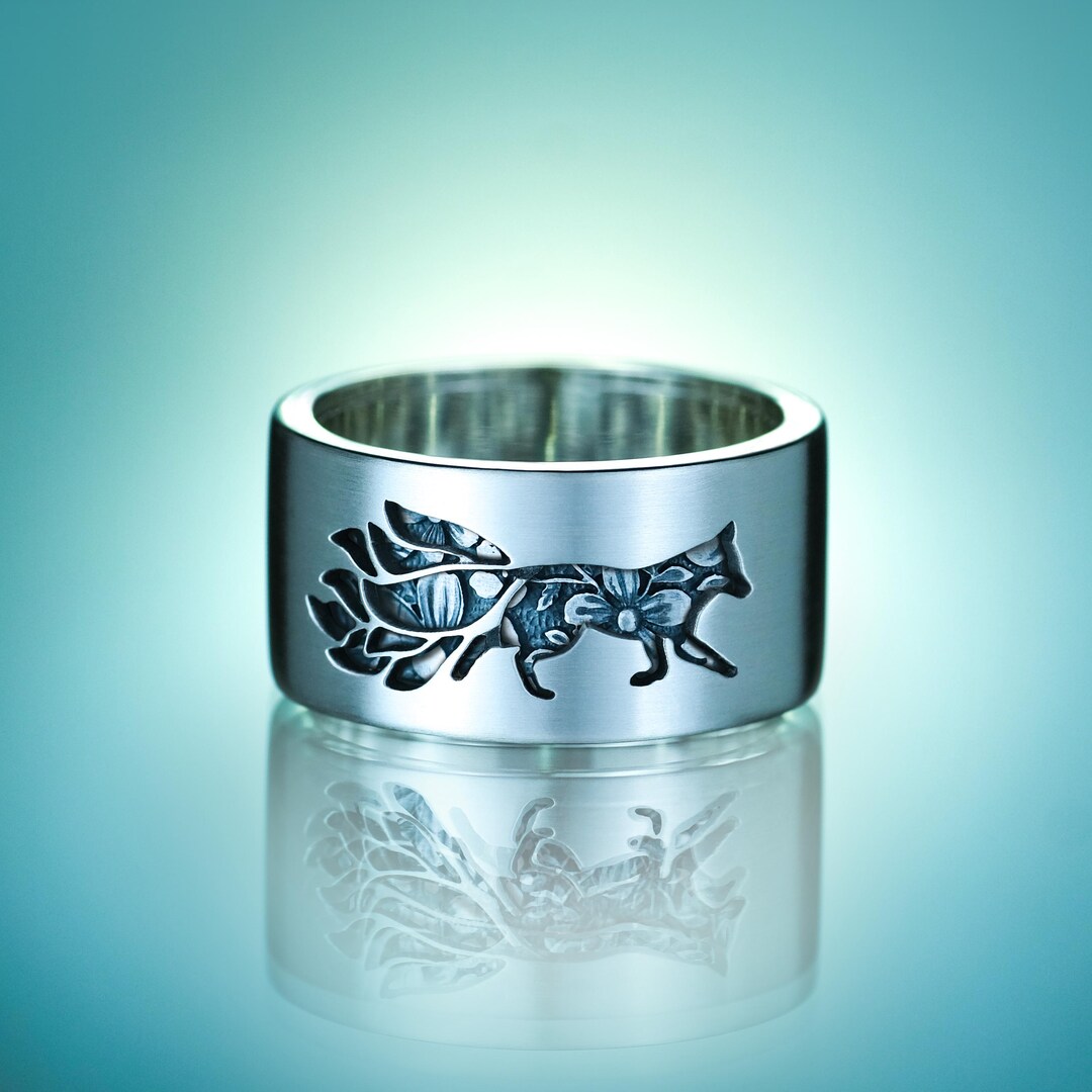 Mythical Kitsune Fox Double Ring With Fox Kinetic Fox Ring Fox mythical-kitsune-fox-double-ring-with-fox-kinetic-fox-ring-fox