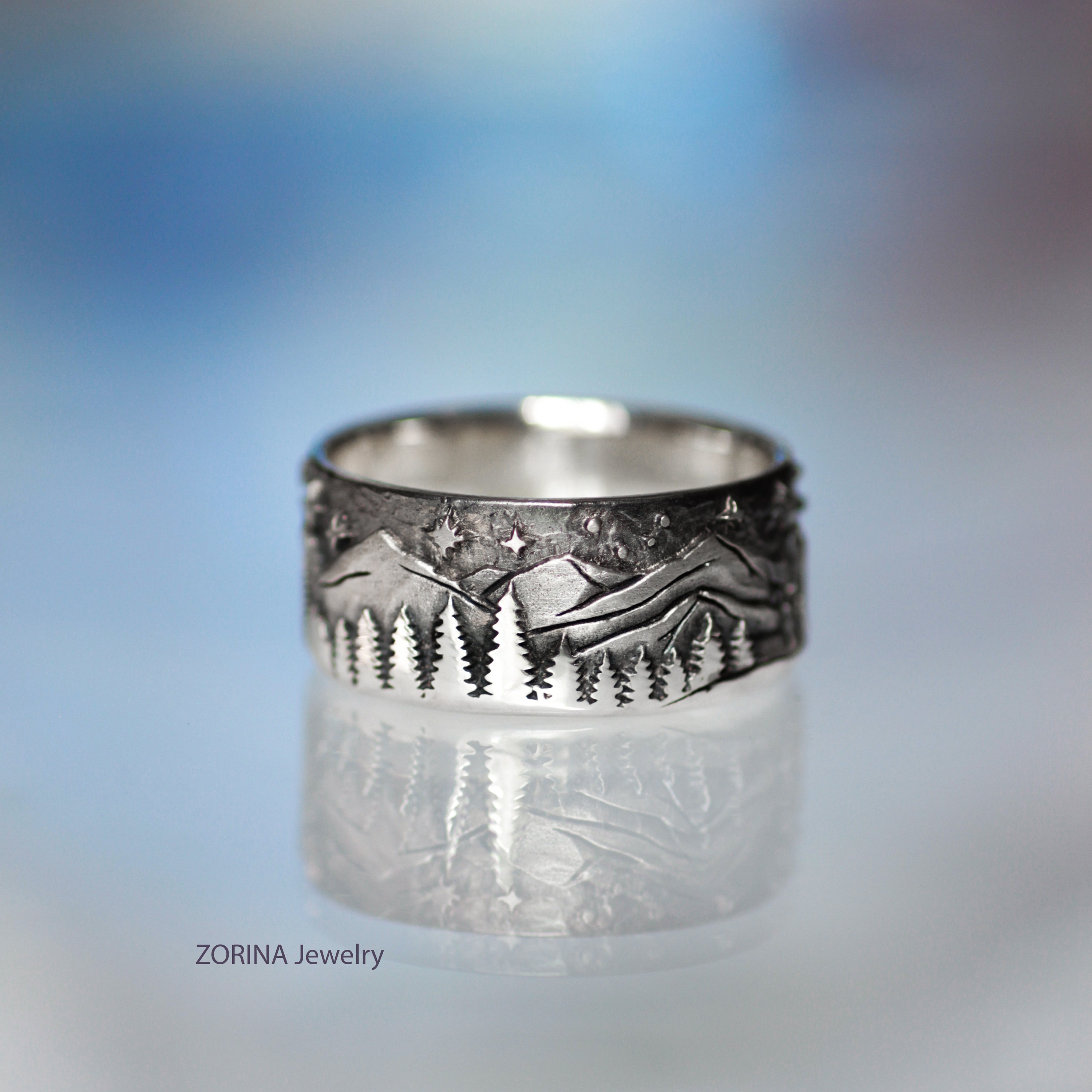 Handmade Lynx Ring – Coniferous Forest, Sterling Silver Animal Jewelry ...