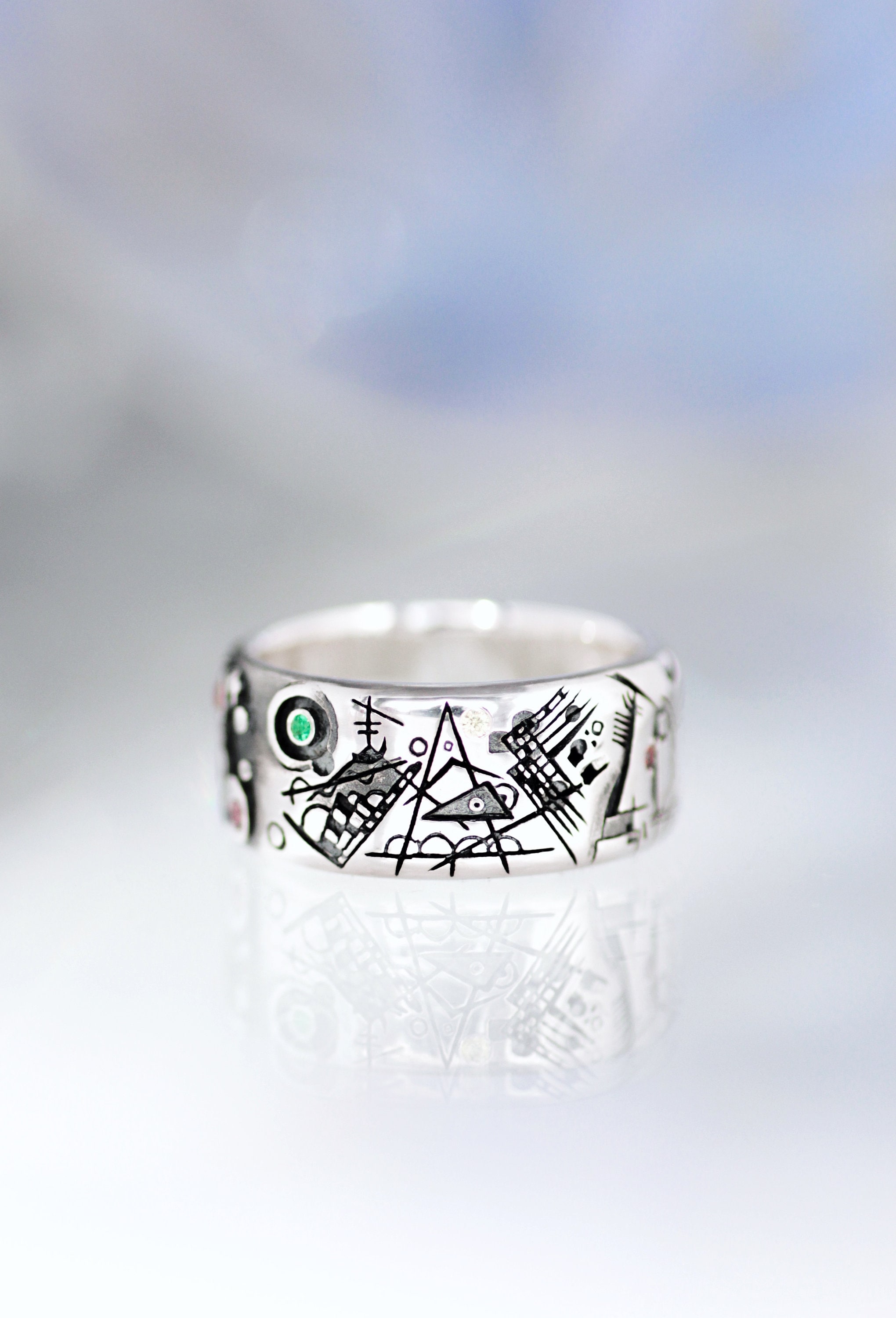 ART Ring - Kandinsky - Unusual Ring - Ring Minimalism - Graphics in Art ...
