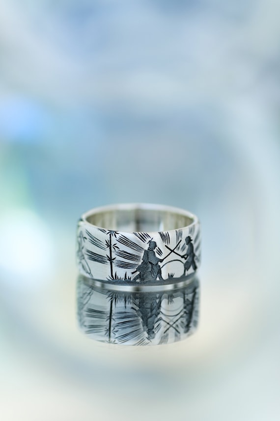 HIJONES Stainless Steel Samurai Style Ring For Men - Armor Design, Hypoallergenic, Sizes 8-13 - View #3