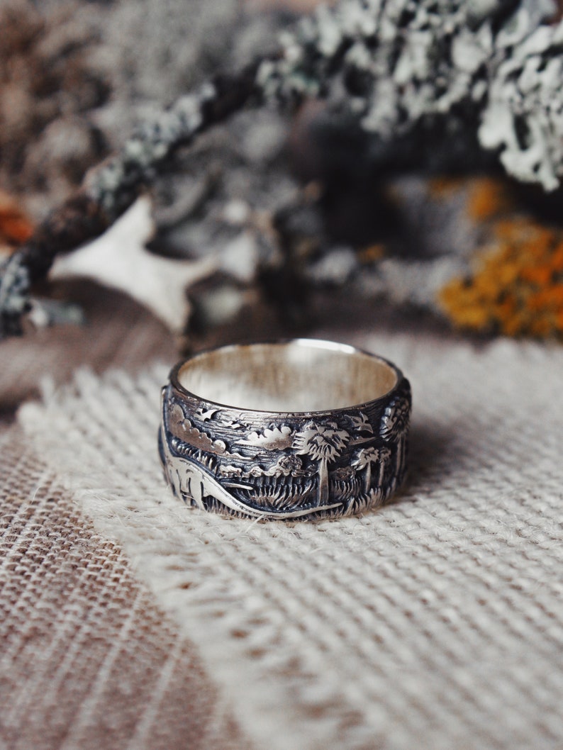 Dinosaurs Ring With Dinosaurs Ring Jurassic Park Etsy