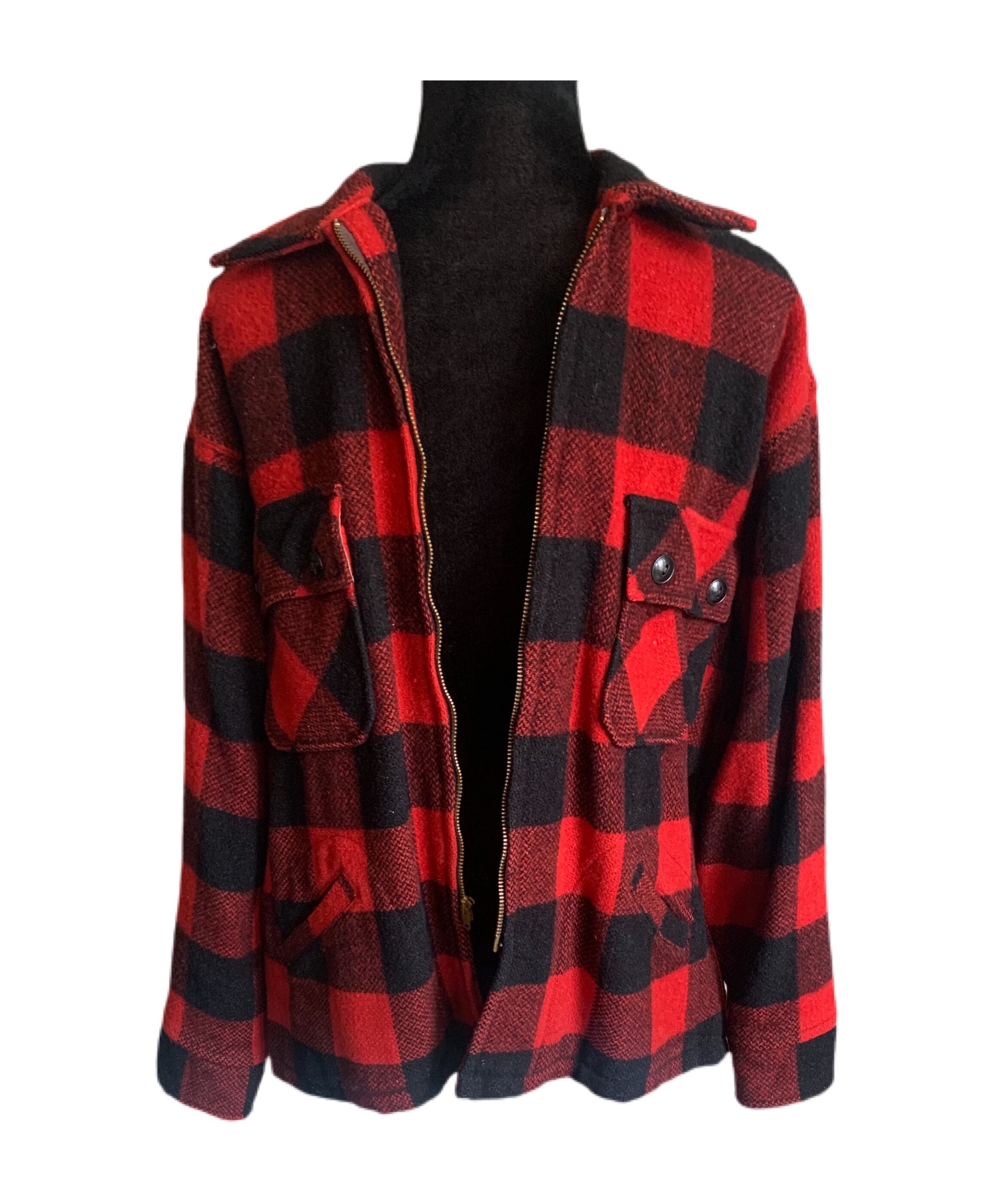 Aberdeen Buffalo Plaid Wool Jacket Vintage 70s Lumberjack | Etsy