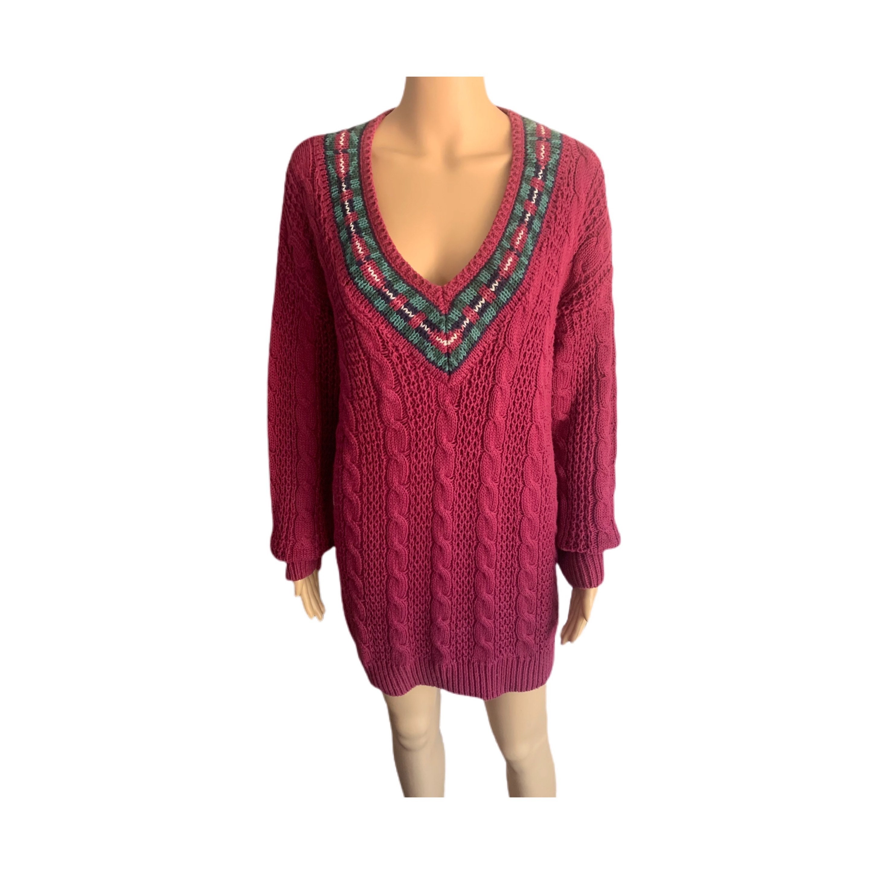 Vintage Sweater Dress 1990s GFC Cable 