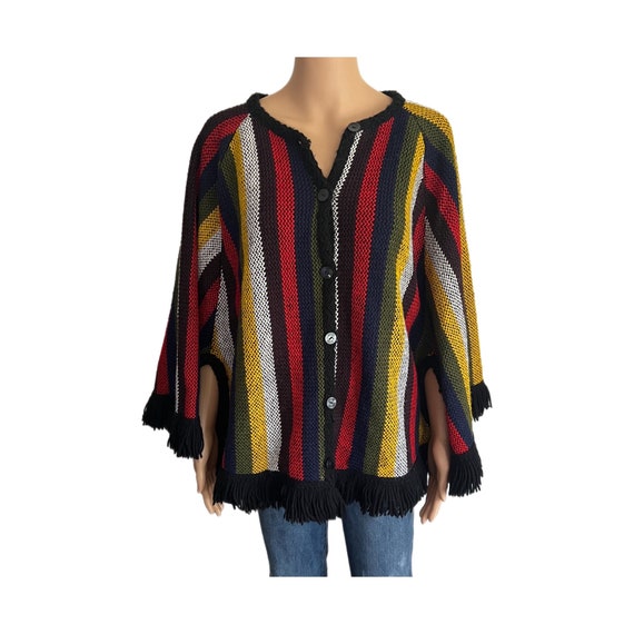 Dupont Rainbow Hippie Sarape Womens Striped Knit … - image 1