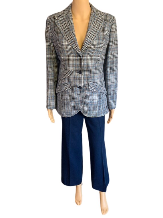 Pendleton Pant Suit Womens Blue Plaid Size 10 Woo… - image 4