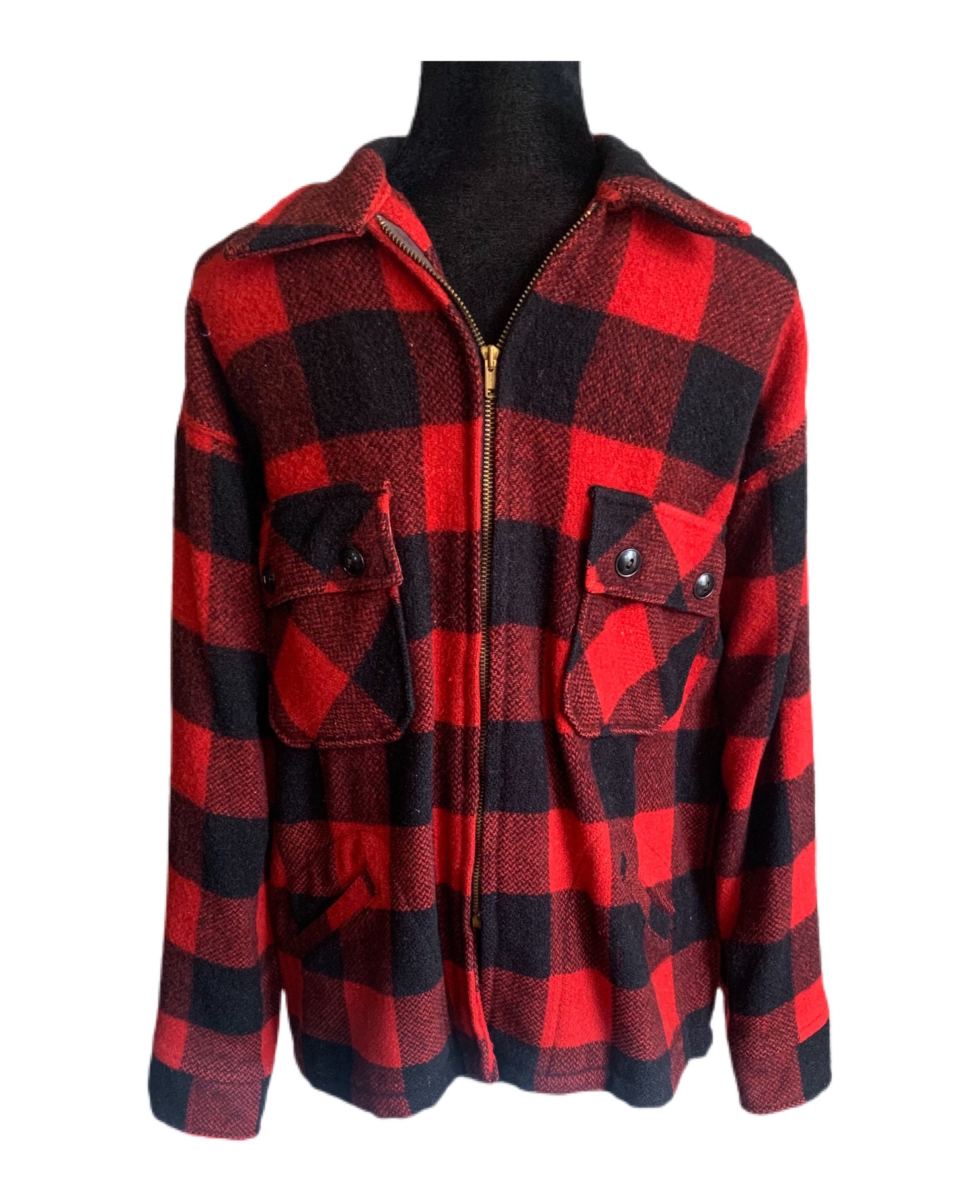 Aberdeen Buffalo Plaid Wool Jacket Vintage 70s Lumberjack | Etsy