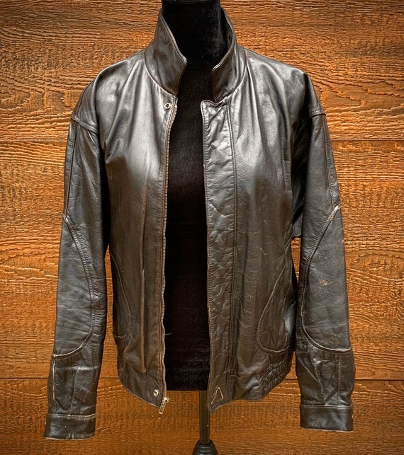 Leather Jacket - Vintage Leather Jacket - Black Le