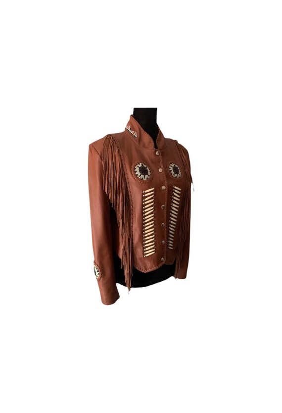 Beaded Leather Jacket | Western World | Fringe Lea