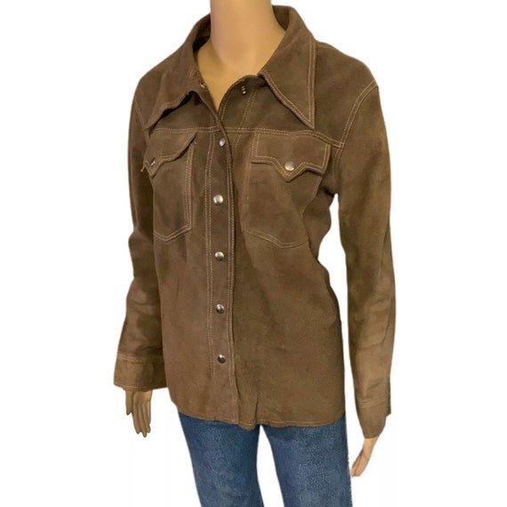Bohemian Leather Jacket Womens Brown Medium Hippi… - image 6