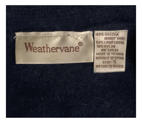 Weathervane Angora Sweater Womens Navy Small Wool… - image 10