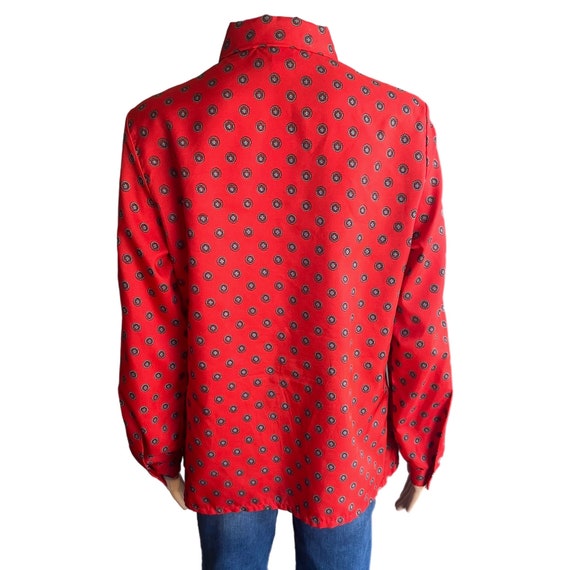 Vintage NPC Fashions Chiffon Blouse Size 14 Red B… - image 6