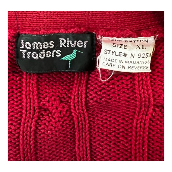 Vintage 90s Grunge Cardigan Mens XL James River T… - image 8