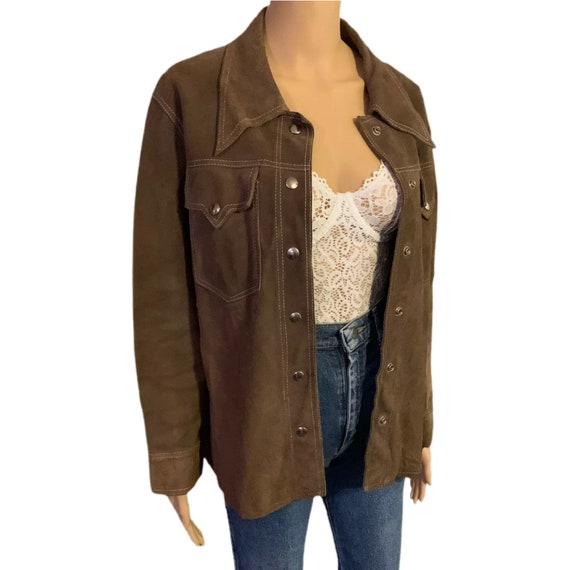 Bohemian Leather Jacket Womens Brown Medium Hippi… - image 3