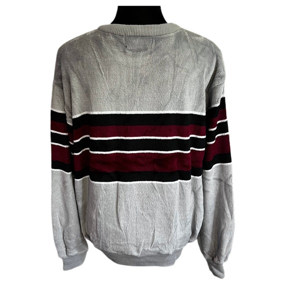 Sweater Emporium Velour Striped Sweater Mens Silv… - image 5