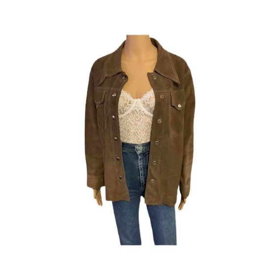 Bohemian Leather Jacket Womens Brown Medium Hippi… - image 1