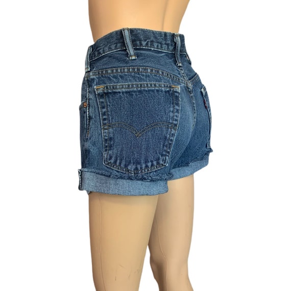 Levi's 517 Denim Shorts Womens 30" Waist Cuffed L… - image 5