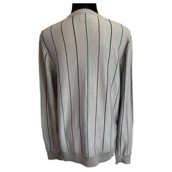 Vintage Striped Sweater Mens Medium CFG V Neck Wo… - image 5