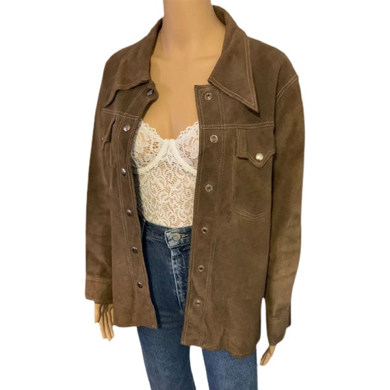 Bohemian Leather Jacket Womens Brown Medium Hippi… - image 5