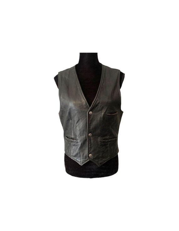Leather Vest | Berman’s | Motorcycle Vest | Black