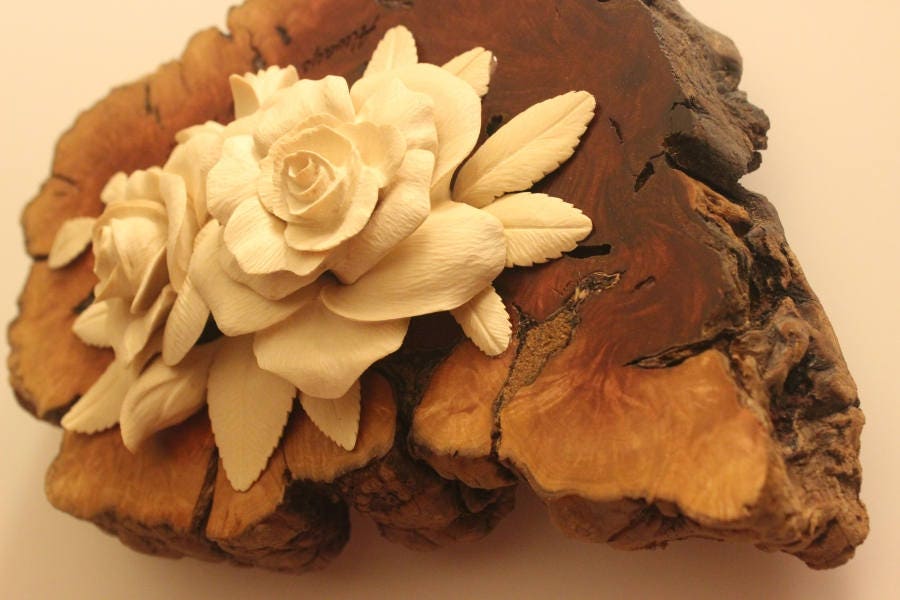 HANDGEMACHTE GESCHNITZTE ROSE Rose Holz Rose Kunst Rose Etsy