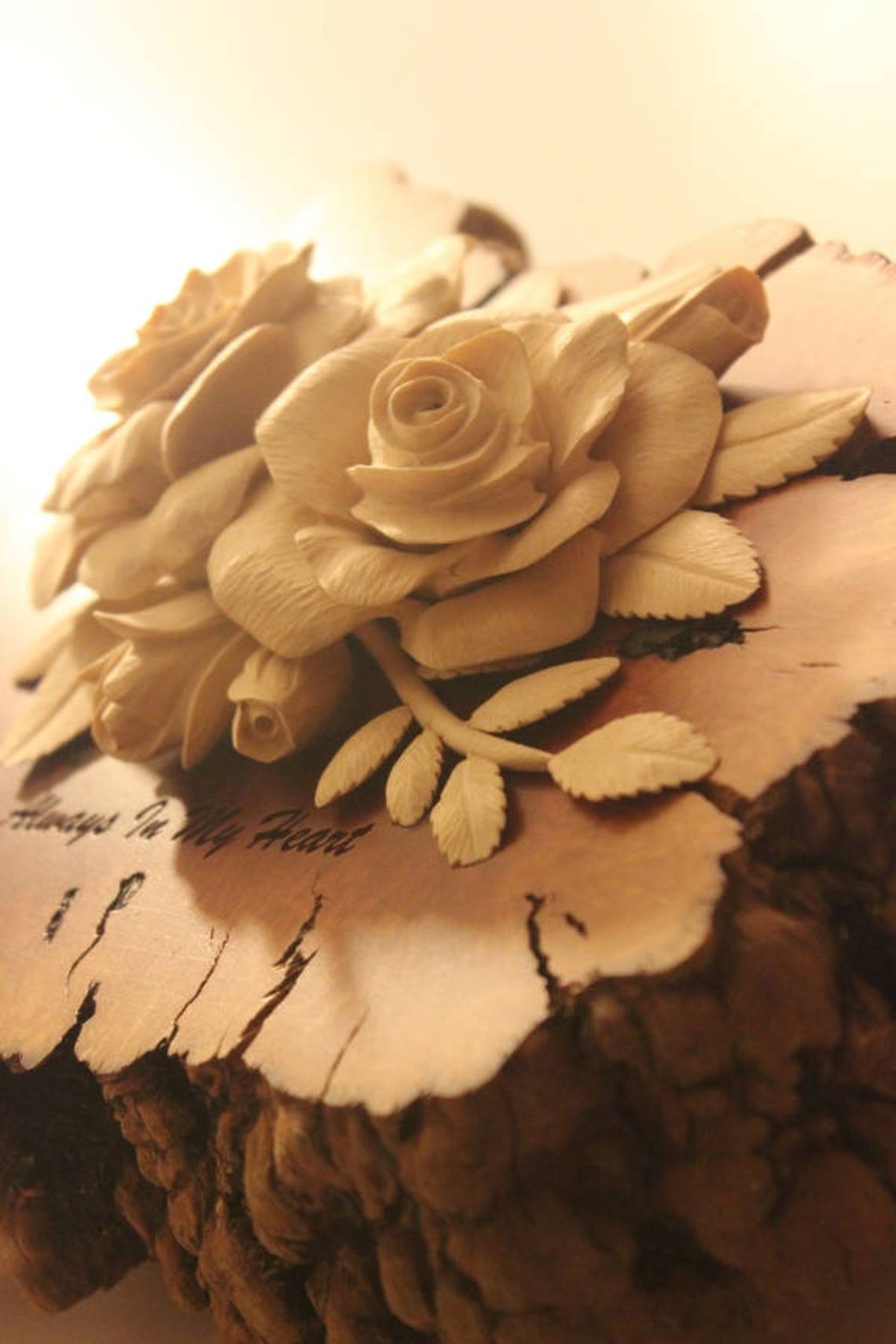 HANDGEMACHTE GESCHNITZTE ROSE Rose Holz Rose Kunst Rose Etsy