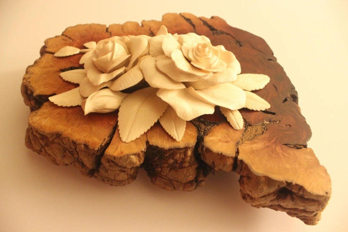 HANDGEMACHTE GESCHNITZTE ROSE Rose Holz Rose Kunst Rose Etsy