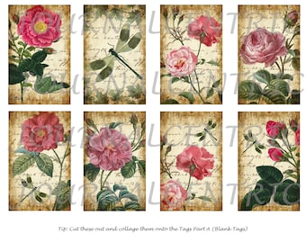Vintage Floral Script Digital Journal Add-On Kit