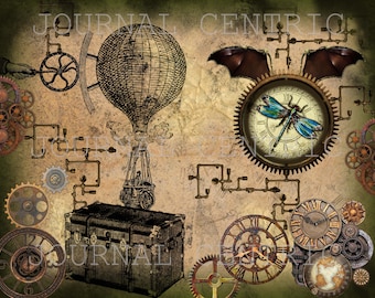 Grungy Steampunk Digital Journal Kit