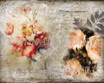 Grungy Floral Digital Journal Pages Kit