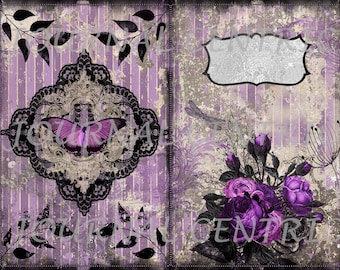Lavender Black Out Digital Journal Kit