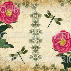 Floral Script Vintage Digital Journal Pages Kit