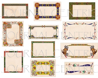Fancy Medieval-Themed Labels - Digital Kit - Collage Pieces Kit