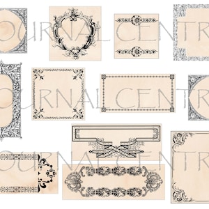 Ausgefallene viktorianische Etiketten - Digital Kit - Collage Pieces Kit