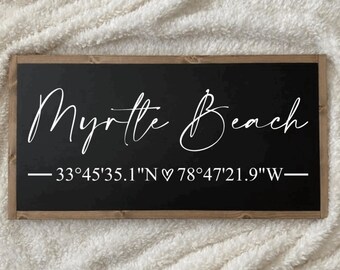 25x13 / Choose Your Beach Coordinates / Beach House Sign / Beach Longitude Latitude Sign / Beach Airbnb Decor