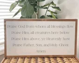 25x13 / Doxology Hymn / Praise God From Whom All Blessings Flow / Hymnal Wood Sign / Sunday School Classroom Decor