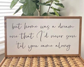 25x13 / Cover Me Up Lyrics / Home Was a Dream One That I'd Never Seen / Country Music Wall Art