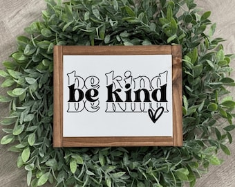 9x7 / Be Kind Retro Wall Art / Trendy Boho Home Decor / Retro Classroom Decor / Kids Room Wall Art / Wavy Text