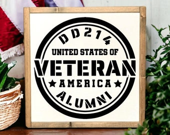 13x13 / Veteran DD214 Alumni / Gift for Veteran / Army Navy Marines Air Force