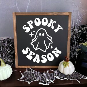 13x13 / Spooky Season Ghost Sign / Trendy Halloween Wall Art / Retro Fall Decor / Boho Halloween