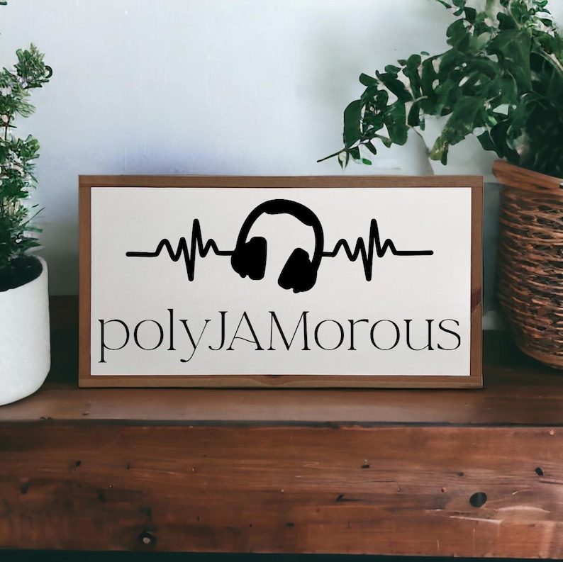 25x13 / Polyjamorous Wood Sign / Music Wall Art / Gift for Musician ...
