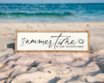 25x7 / Summertime and the Livin's Easy / Summer Wall Art / Modern Farmhouse Summer Decor / Boho Summer Wall Art