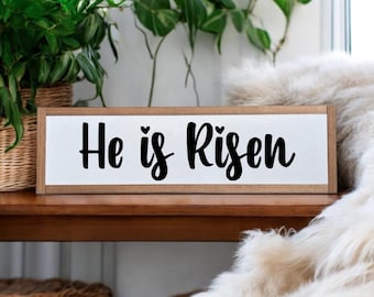 25x7 / He is Risen Wood Sign / Easter Wall Decor / He is Risen Wall Art / Resurrection Easter Decor