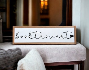 25x7 / Booktrovert Wood Sign / Book Lovers Wall Art / Library Wall Decor / Bookshelf Sign / BookTok / Bookworm Decor