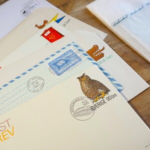 Correo aéreo - Par Avion - Sobres/Cartas para revistas basura - efímera vintage