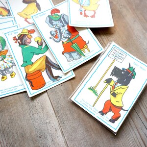 Uitstekende dierlijke spelkaarten - 7 stukken voor ambacht, scrapbooking, Junk journal, lijmboek ephemera