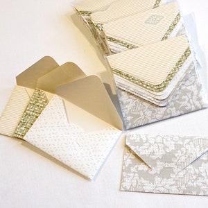 8 Envelopes made from vintage wallpaper - handmade Invitation envelopes - recycled stationary
